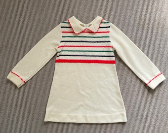 1970s Girl's Vintage Long-Sleeved Knit Dress