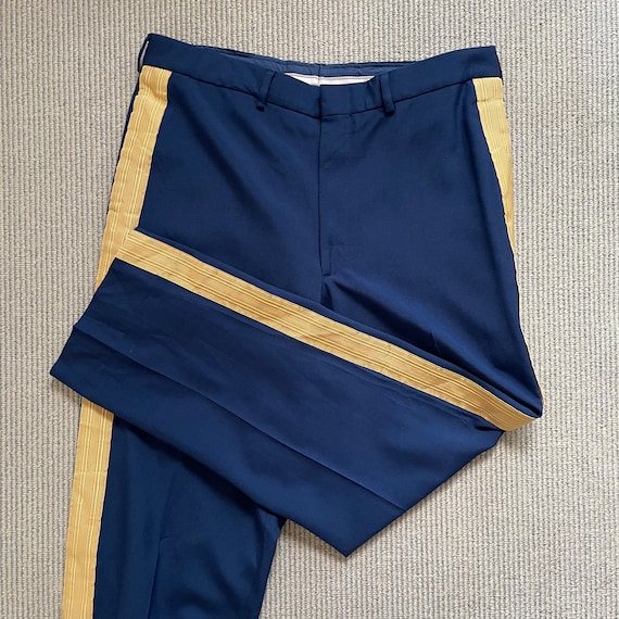 Men's 'bremen-bowdon' Military Dress Trousers Navy Blue With Gold Stripe  -w:36" - Etsy