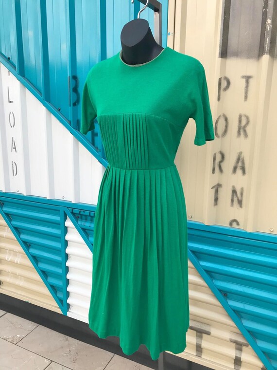 1950s "Teena Paige" S/S Full Skirt Wool Jersey Dre