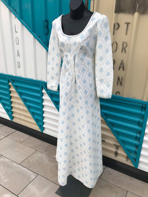 60/70s Baby Blue Lace Juliette Maxi Dress