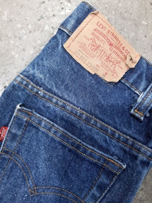 Rare Vintage Student Levis 717 Dark Blue Wash W:26 Made in - Etsy