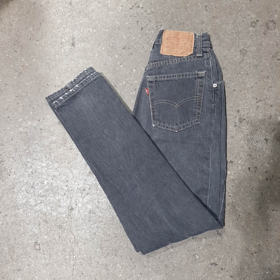 Rare Vintage 1980s Women's Grey Black Levis 501s -