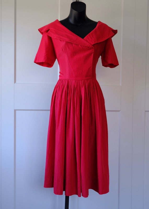 red glitter prom dress Long Beaded Prom Dress with Sheer Side Slit