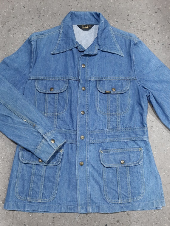 Vintage 1970s Lee Denim Safari Suit Jacket Sz. L Made in U.S.A - Etsy
