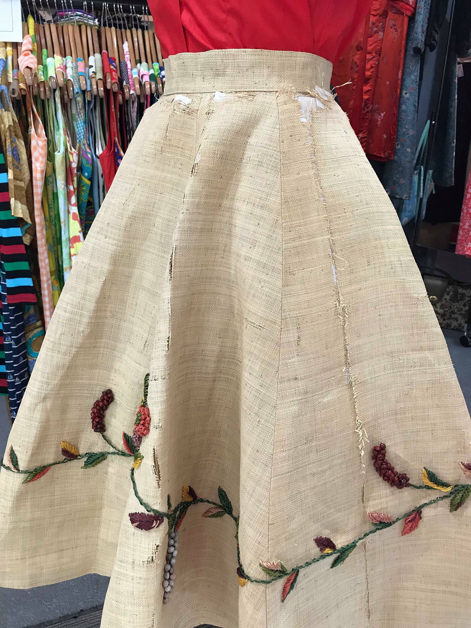 grass skirt fabric