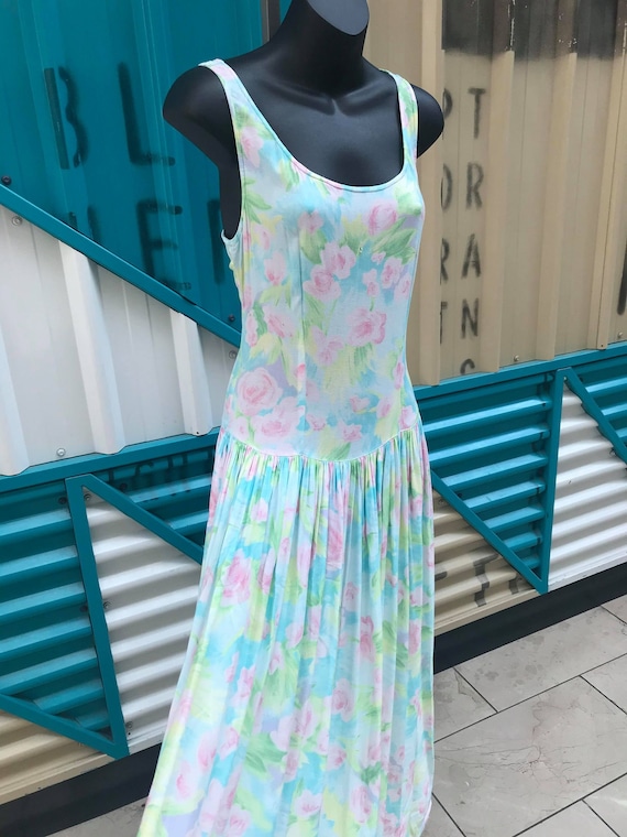 Vintage 80s 90s "Eileen West" Rayon Summer Dress