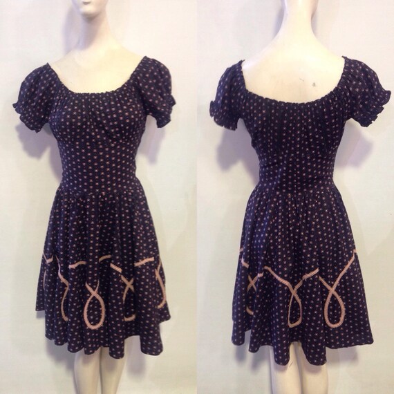 50's Cotton Novelty Print Dress