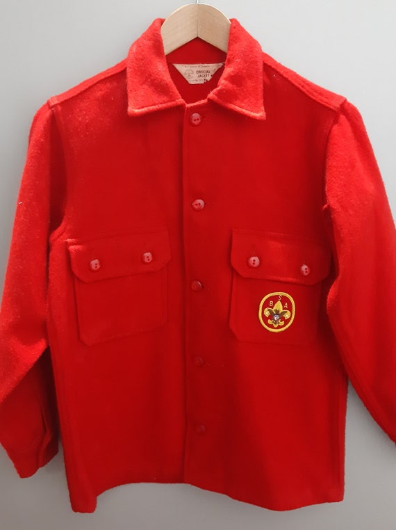 Vintage Boy Scouts of America Red Wool Shirt Jack… - image 3