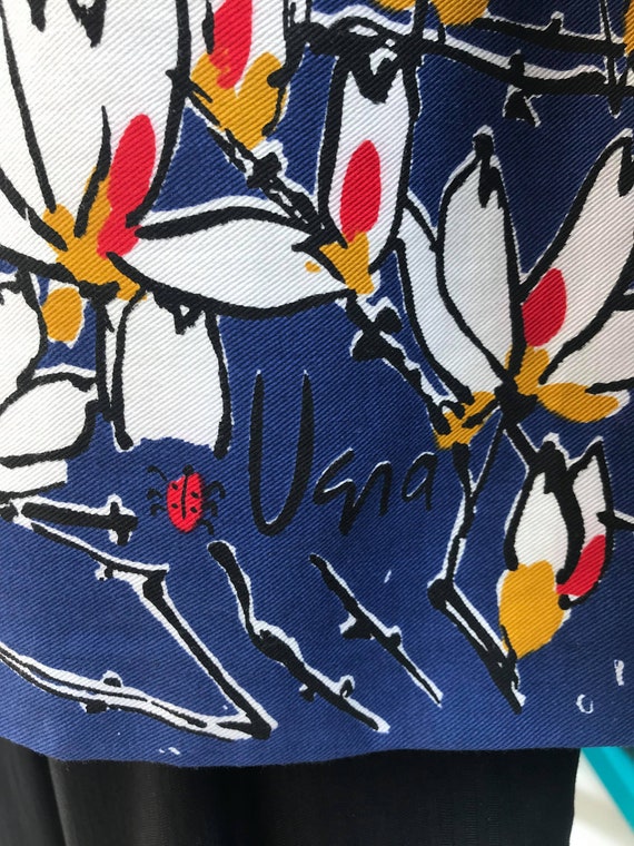 Vintage 1960s/Early 1970s Vera Neumann Blue Flora… - image 5