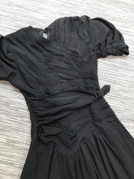 OOAK RARE 1930s Black Crepe Dress