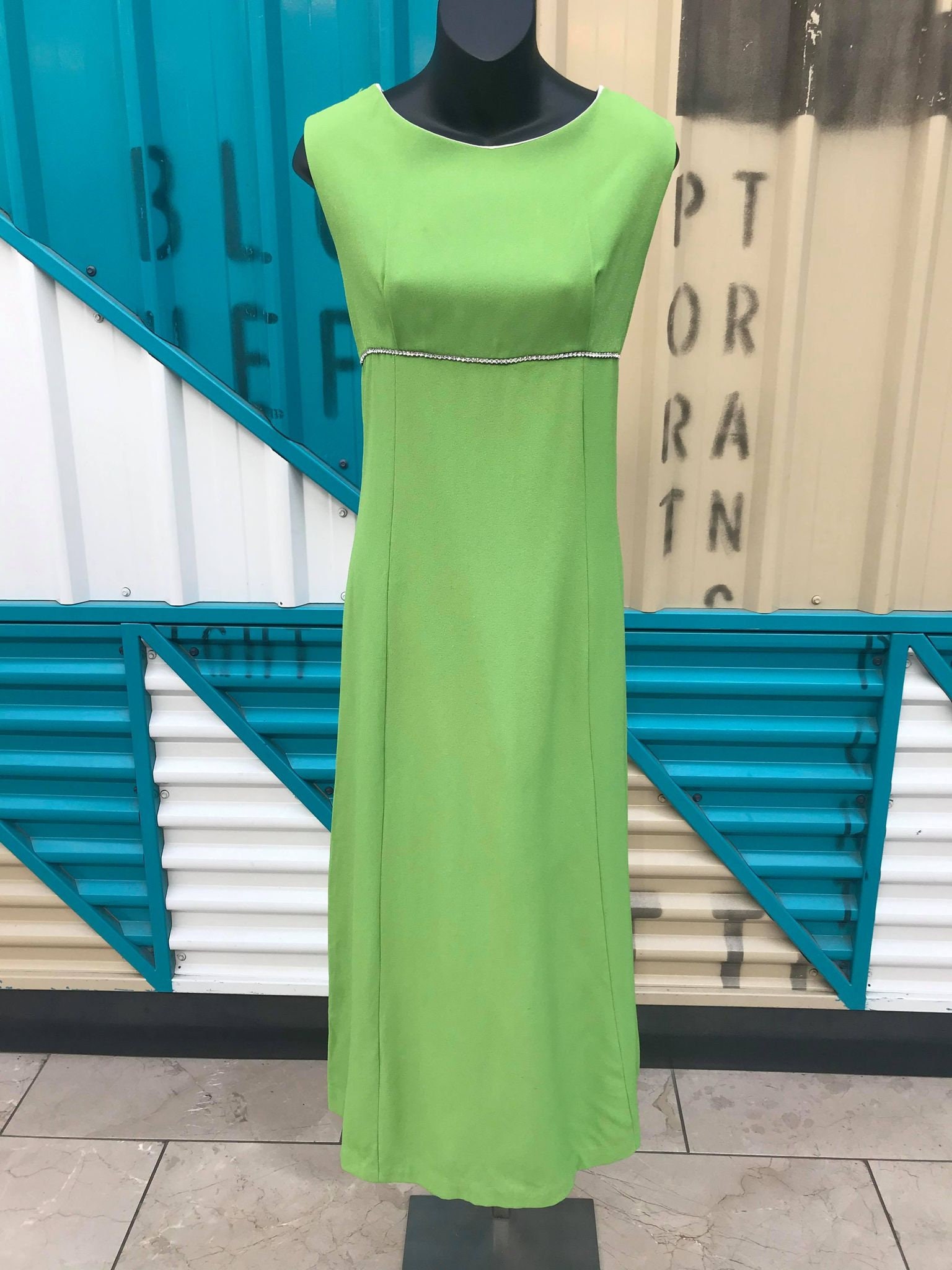 chartreuse evening gown