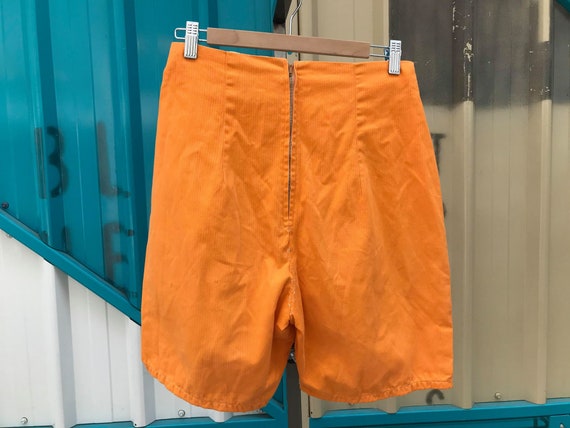 50s/60s Tangerine Cotton Bermuda Shorts - image 5