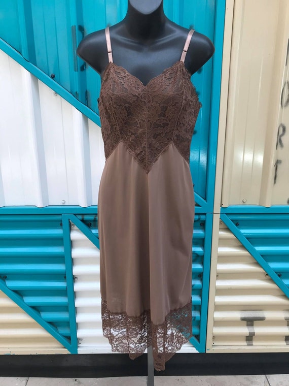 50s 60s "Vanity Fair" Mocha Slip