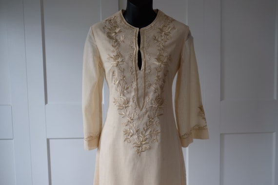 Vintage SM Collection Cream Kaftan with Beautiful… - image 2
