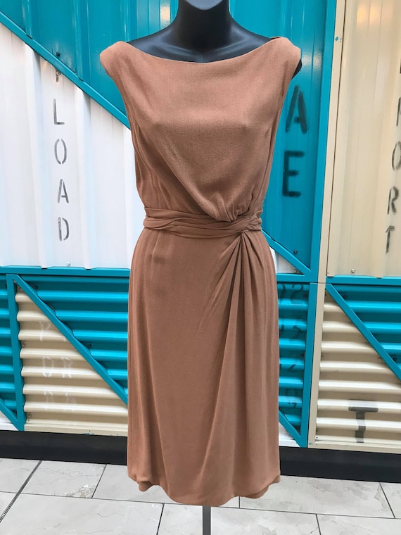 RARE 1940s CEIL CHAPMAN Wool Crepe Dress