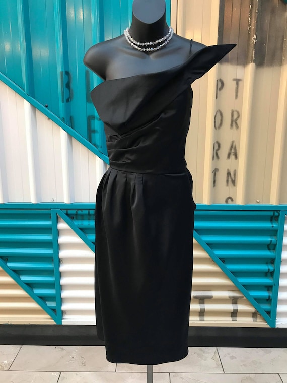 Designer Victor Costa Black Cocktail Dress