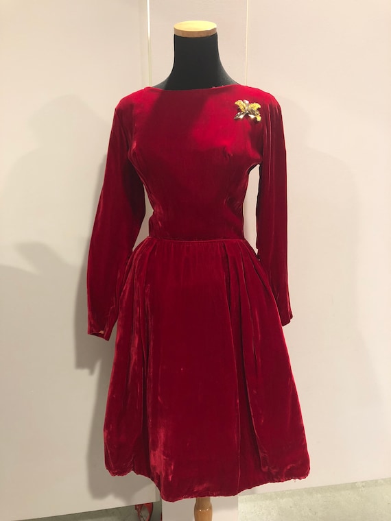 red velvet frock