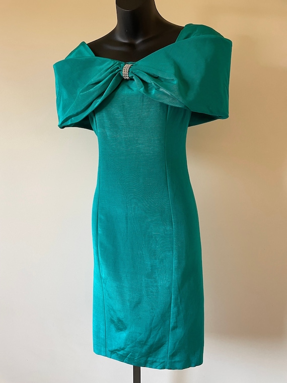 Vintage 1980s 1990s 'Jessica Howard' Teal Faille C