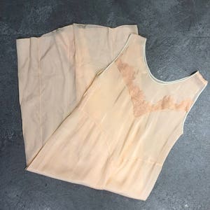 1930s Antique Champagne Silk and Lace Pyjamas (One-Piece)