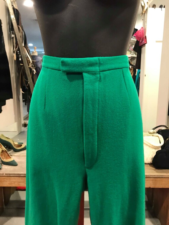 1950s Green Wool Cigarette Pant