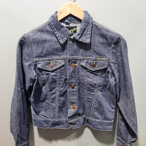 Rare Vintage Kid&#39;s Denim Trucker Jacket sz. 16 Made in U.S.A