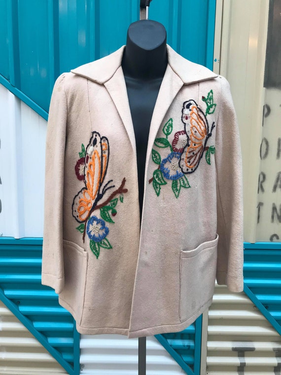 1940s Embroidered Wool Jacket