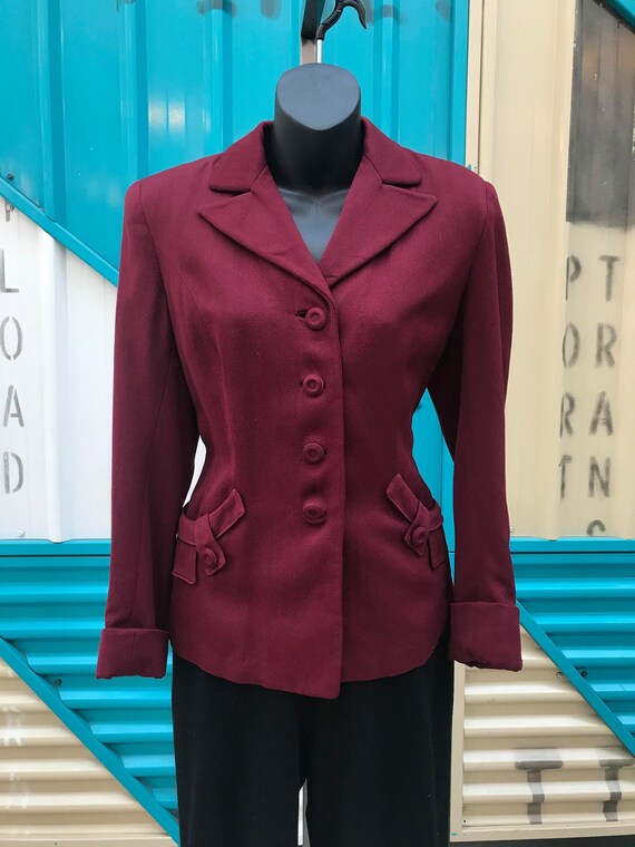 1940s Burgundy Wool Jacket