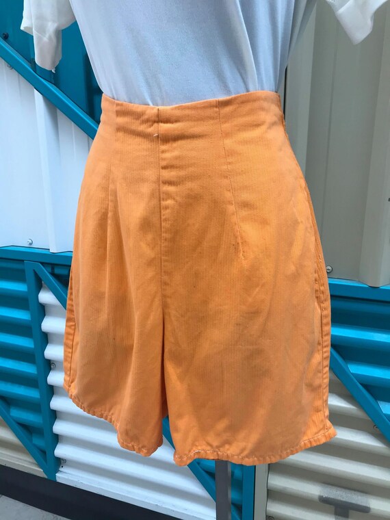 50s/60s Tangerine Cotton Bermuda Shorts - image 3