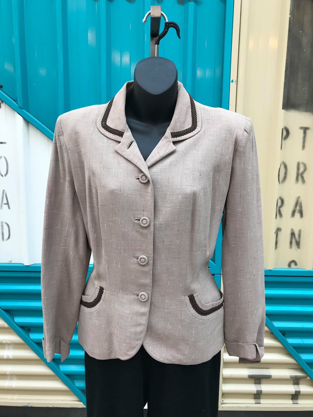 Costume Vintage E.R. Gerard Renlyn - Veste Et Jupe Bordeaux, Taille 18 USA, Occasion TB