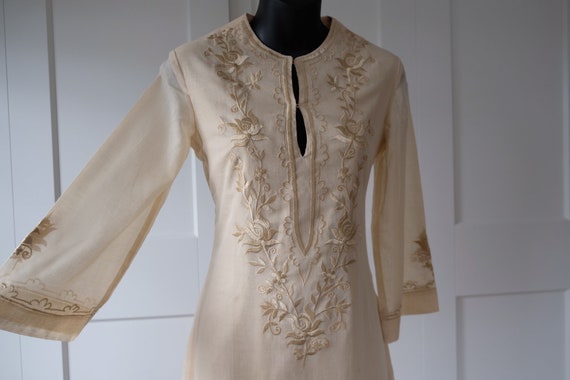 Vintage SM Collection Cream Kaftan with Beautiful… - image 3