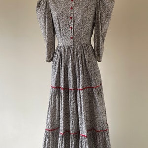 Antique 1930s Small Print Cotton Prairie Dress Sz S image 3