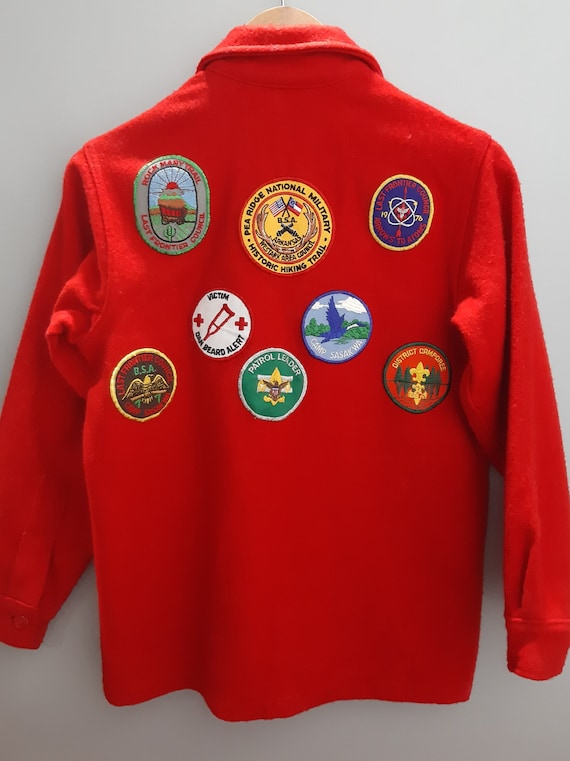 Vintage Boy Scouts of America Red Wool Shirt Jack… - image 4