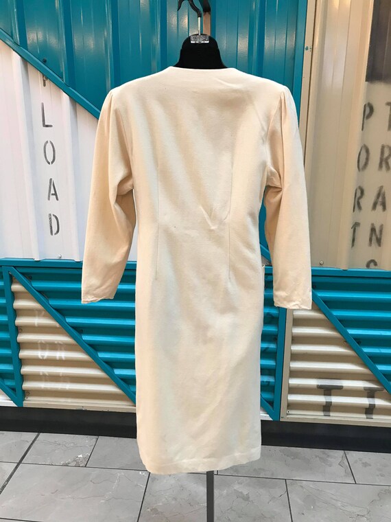 Vintage "Mammina Tokyo" Cream Wool Dress with Polka D… Gem