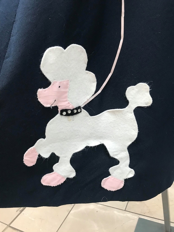 1970s Navy Blue Poodle Skirt