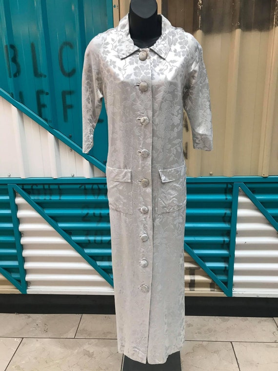 1960s Silver Damask House Coat