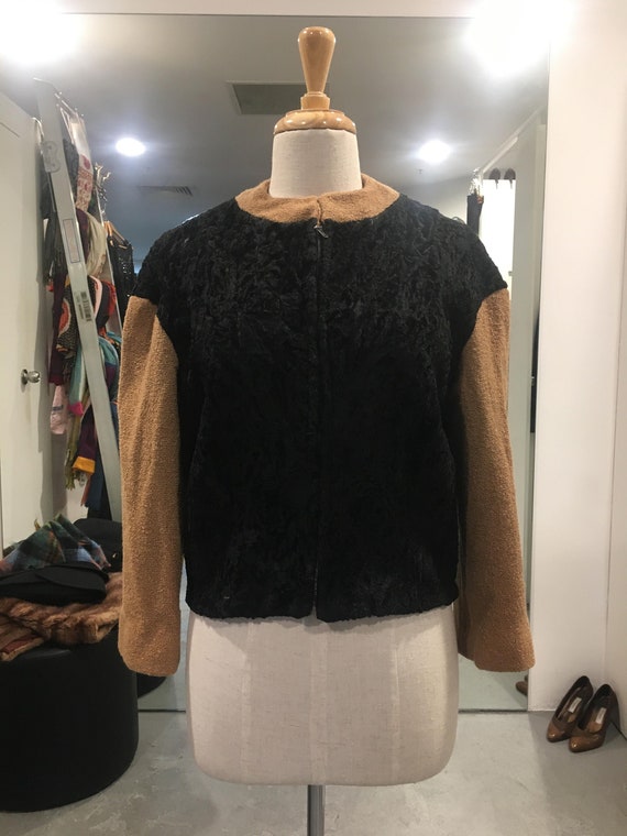 1950s Astrakhan and Wool boucle Cropped Jacket OOA