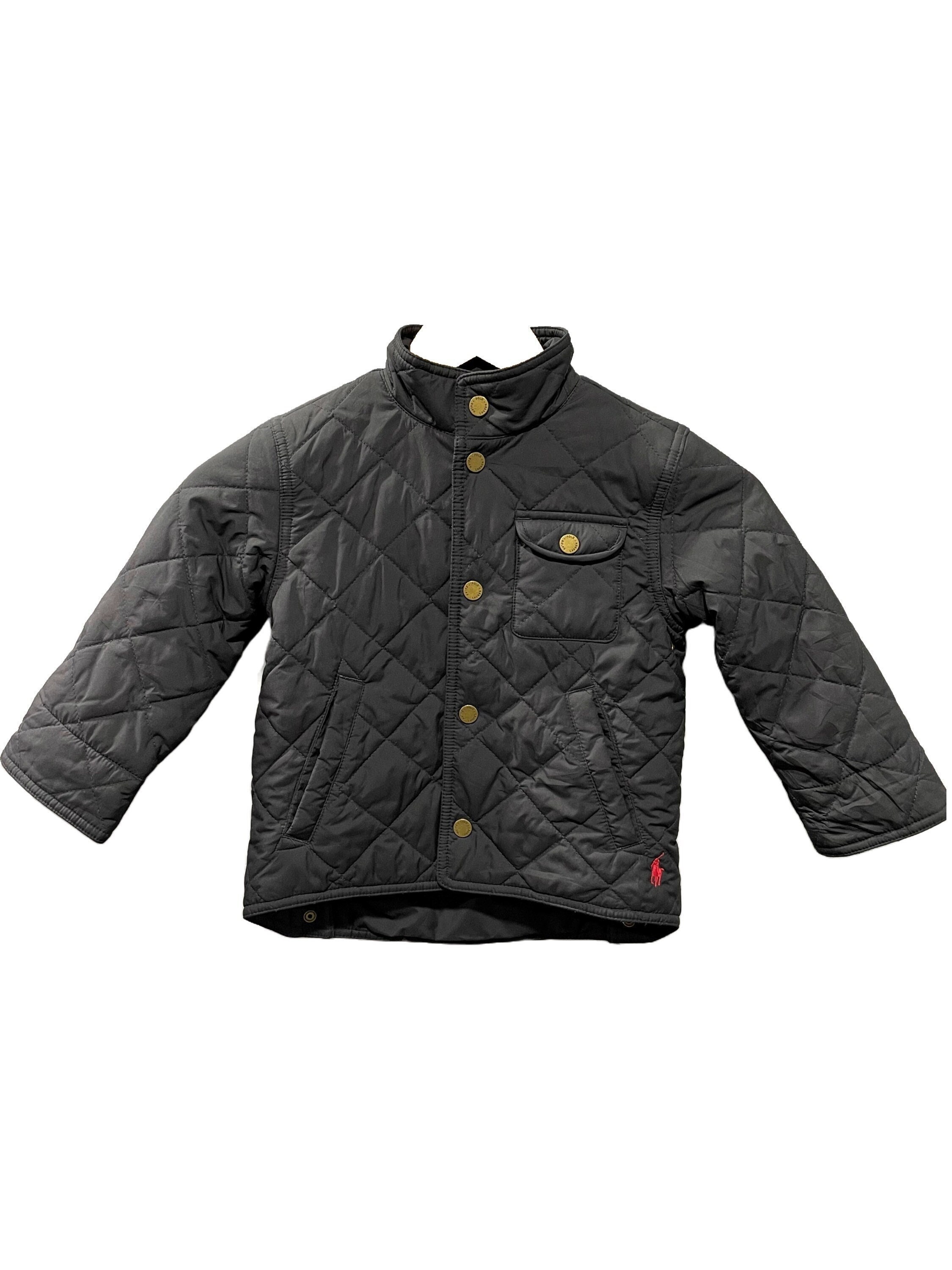 Boys black top quilted jacket