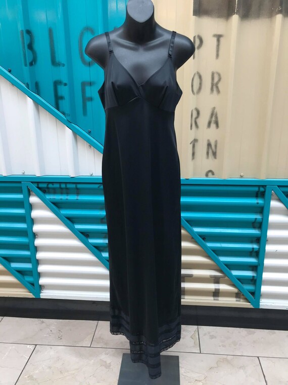 Vintage "Gossard Artemis" Long Black Slip/Nightgow