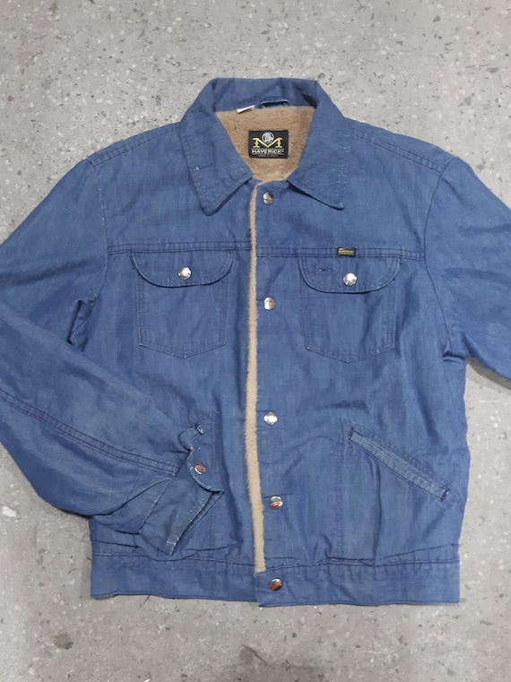 Rare 1960s Maverick Blue Bell Sherpa Denim Jacket 