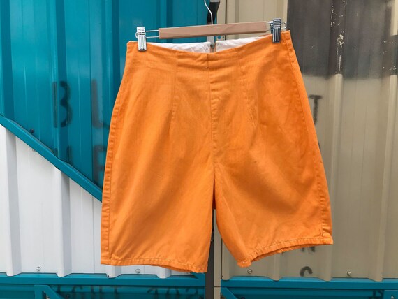 50s/60s Tangerine Cotton Bermuda Shorts - image 4