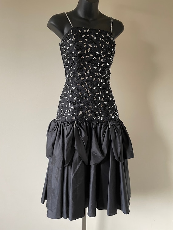 1980s 'alyce Designs' Sequinned Cocktail Dress - W: 26