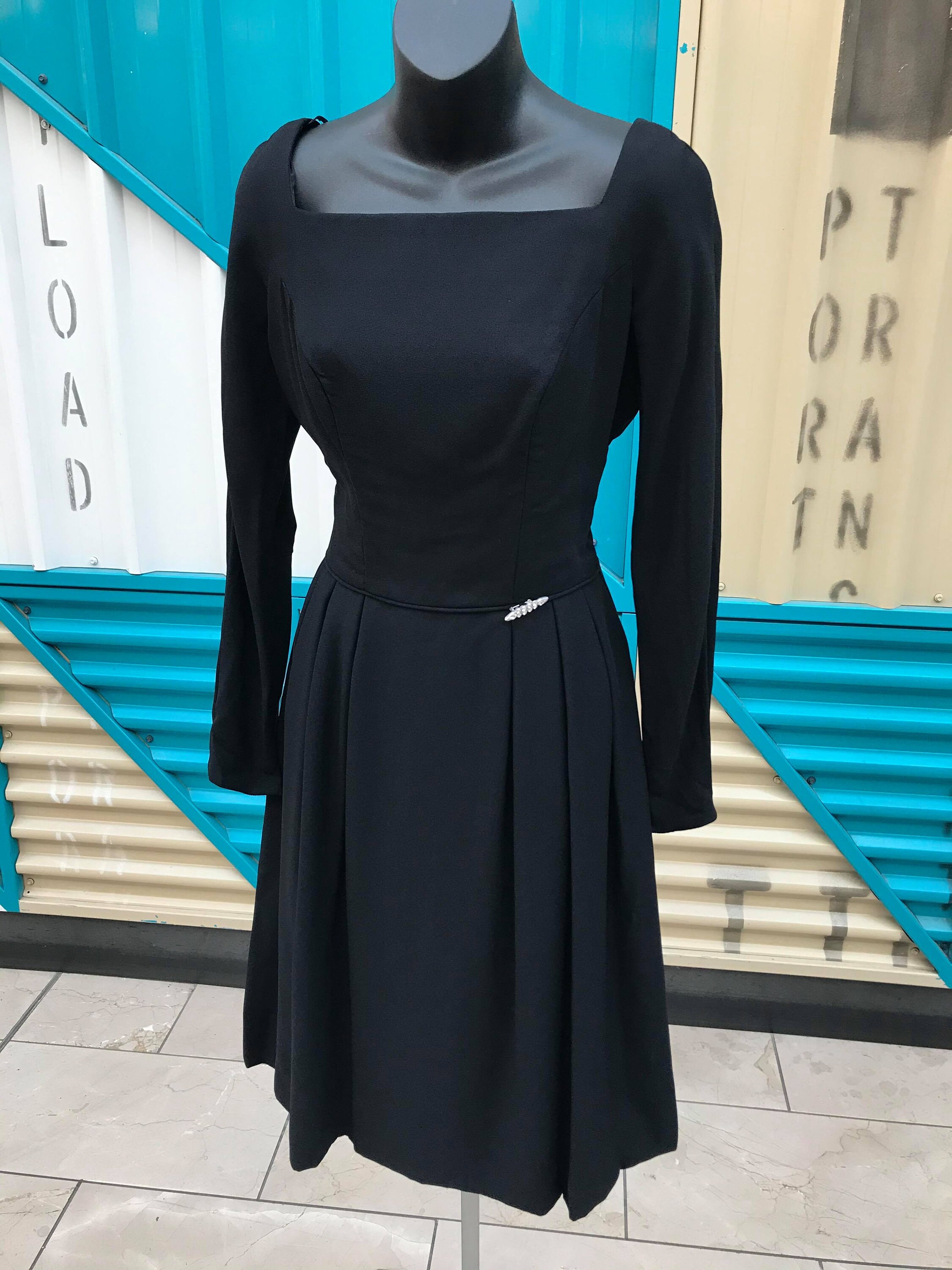 1940s Black Cocktail Dress 27 Waist 