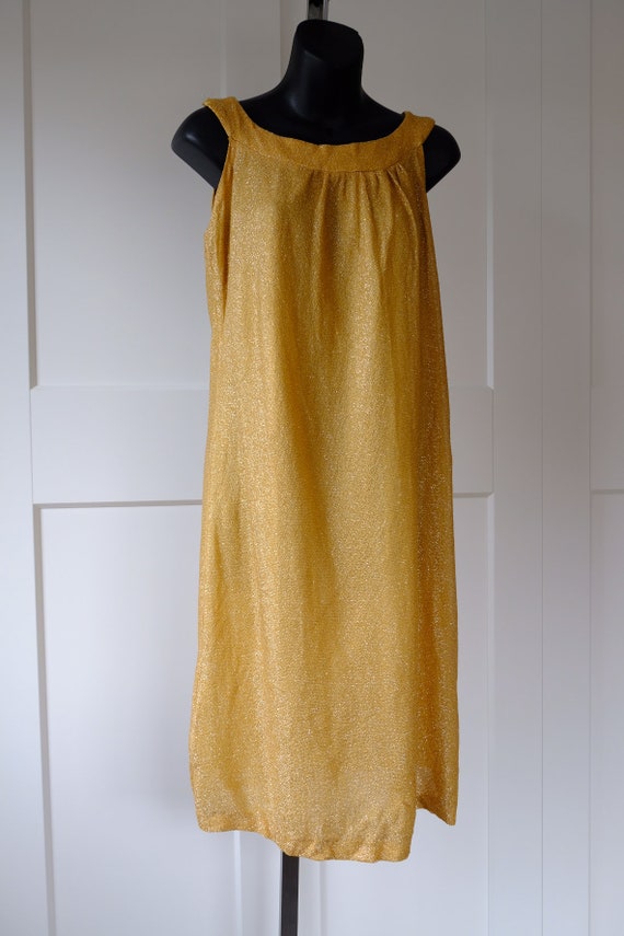 1960s MOD Gold Metallic Cocktail Shift - Size S - Etsy 1960s MOD Gold Metallic Cocktail Shift - Size S - Etsy