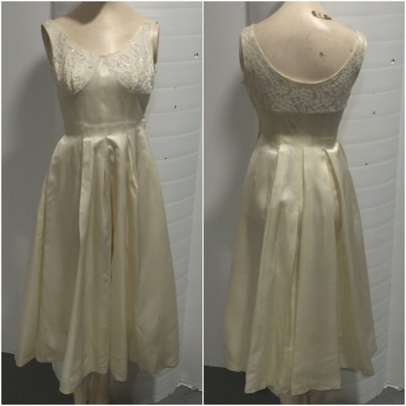 1940s Cream Wedding/Party Dress.