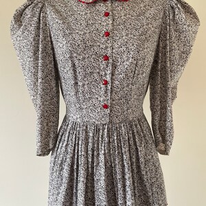 Antique 1930s Small Print Cotton Prairie Dress Sz S image 4