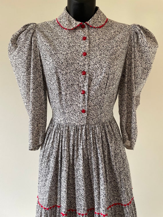 Antique 1930s  Small Print Cotton Prairie Dress -… - image 4