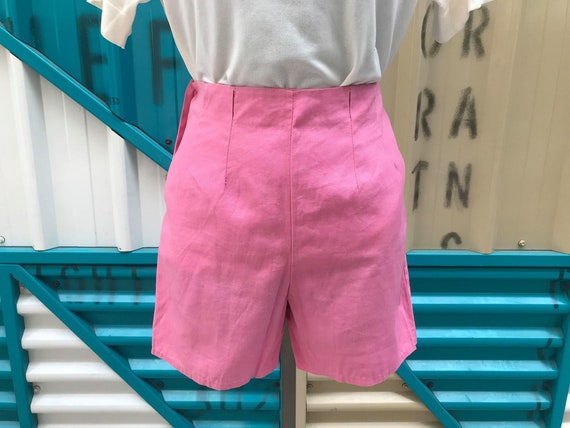 50s/60s Barbie Pink Cotton Shorts Sz S - image 4