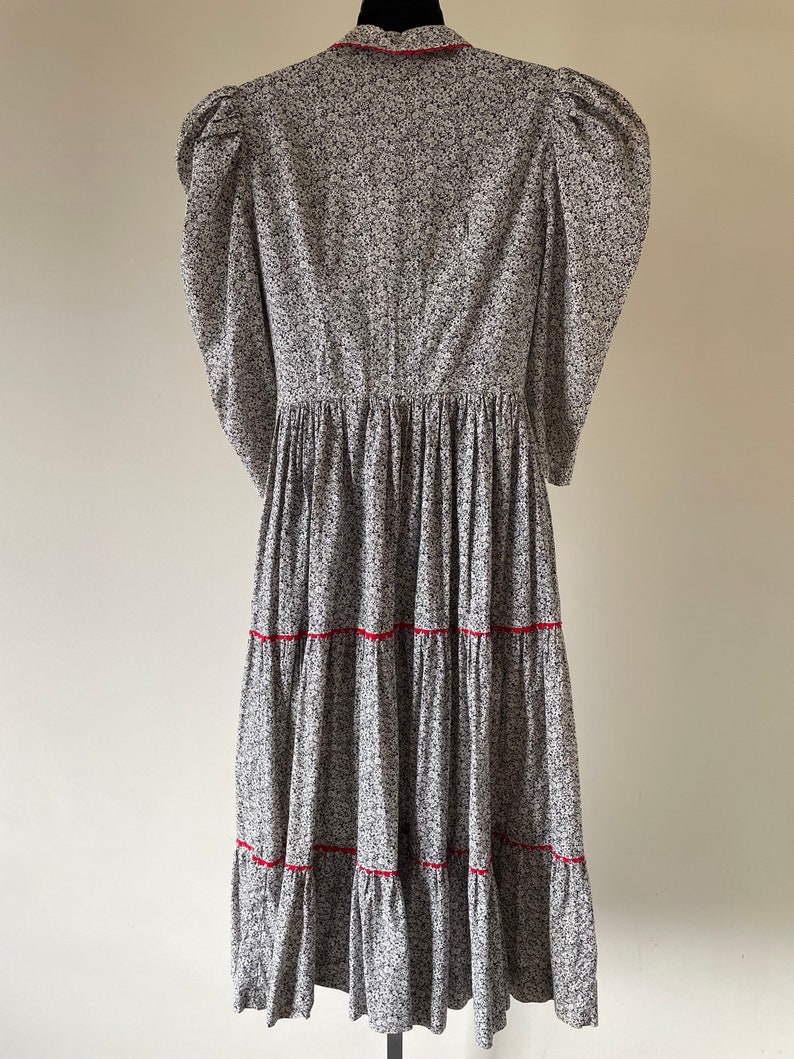 Antique 1930s Small Print Cotton Prairie Dress Sz S image 5