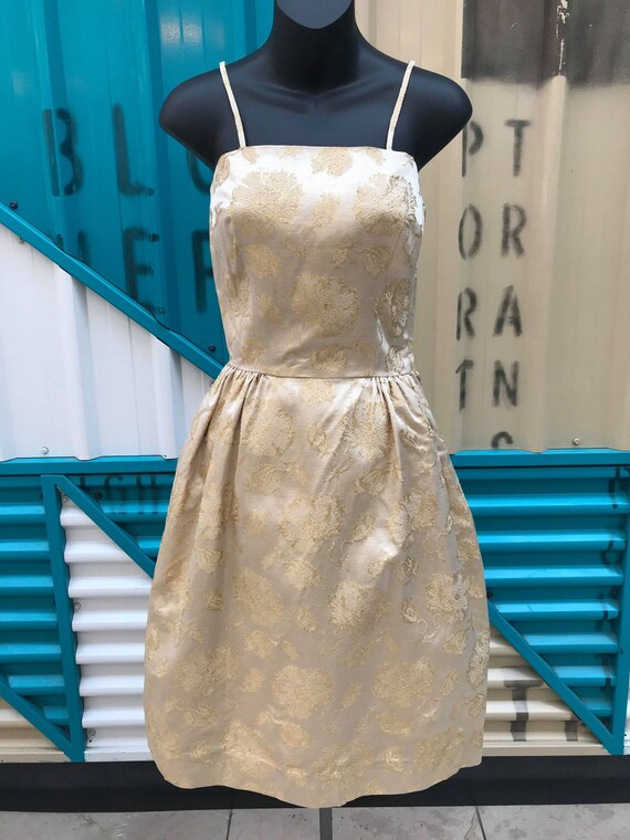 slim fit dress slacks Metallic Gold Sculpted Mini Dress 0 / Gold Multi main image 0