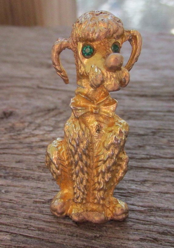 Vintage Poodle Brooch, Bobley Poodle Brooch, Vinta